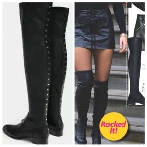 Zara studded thigh high boots